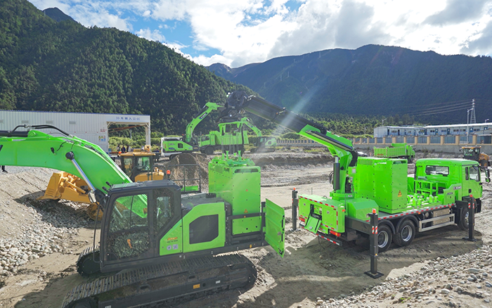 工程補(bǔ)能總卡殼？徐工移動換電車讓設(shè)備8分鐘滿電復(fù)工