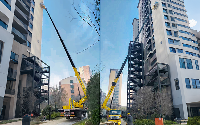 高樓施工遇 “攔路虎”？徐工 GKS45A 小飛臂 “精準(zhǔn)走位”