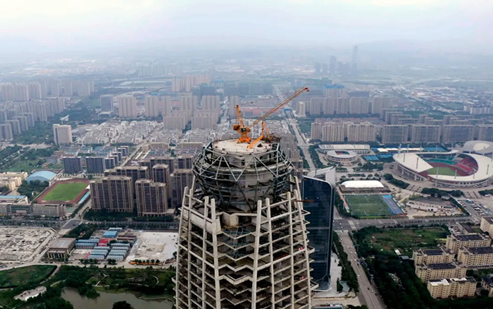 新地標(biāo) | 徐工塔機(jī)299米高空俯瞰臺州天際線
